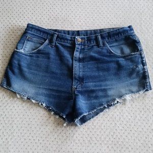 Vintage 1970's wrangler cheeky cut off jean shorts